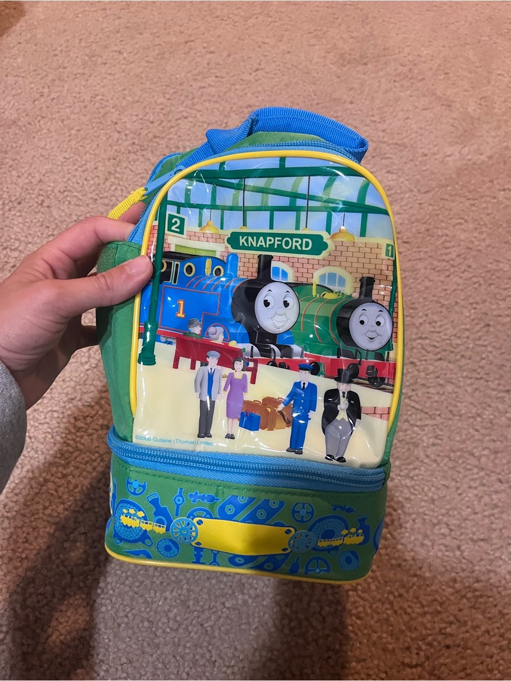 Thomas & Friends Green and Blue Kids Lunch Backpack vintage